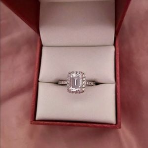 Cz sterling silver engagement ring